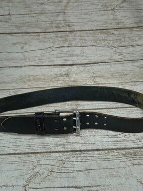 Apache Men's Vintage Black Leather Double Prong Belt Size 36